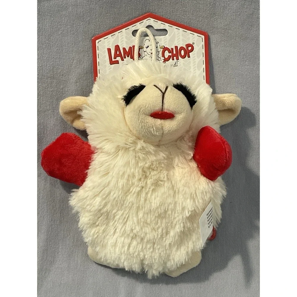 NEW Cute Lamb Chop w/ Bunny Ears Fluffy Dog Costume & Squeak Toy - Size L
